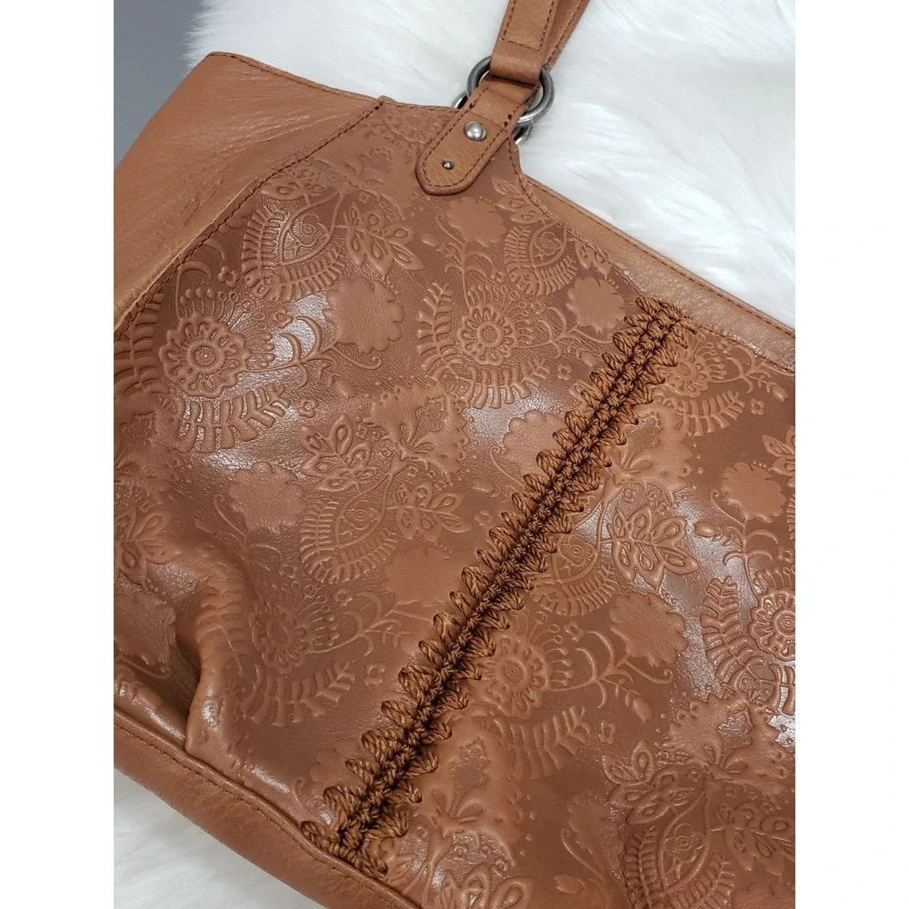 NEW The Sak Bolinas Leather Satchel Shoulder Bag Brown Vintage 109177 $249 purse